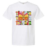 Coquette Bow Pencil Teacher Life Garment-Dyed Heavyweight T-Shirt