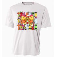 Coquette Bow Pencil Teacher Life Cooling Performance Crew T-Shirt