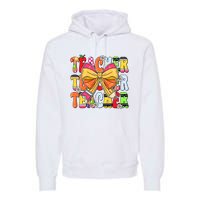 Coquette Bow Pencil Teacher Life Premium Hoodie