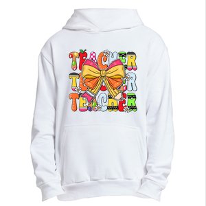 Coquette Bow Pencil Teacher Life Urban Pullover Hoodie