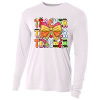 Coquette Bow Pencil Teacher Life Cooling Performance Long Sleeve Crew