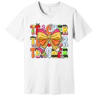 Coquette Bow Pencil Teacher Life Premium T-Shirt