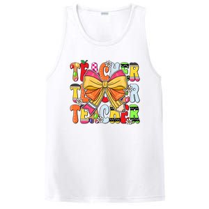 Coquette Bow Pencil Teacher Life PosiCharge Competitor Tank