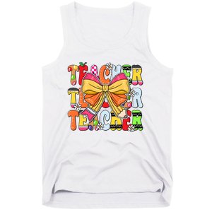 Coquette Bow Pencil Teacher Life Tank Top