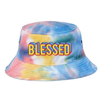 Colorful Blessed Quote Gift Tie Dye Newport Bucket Hat