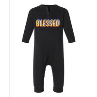 Colorful Blessed Quote Gift Infant Fleece One Piece