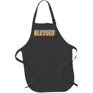 Colorful Blessed Quote Gift Full-Length Apron With Pockets