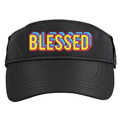Colorful Blessed Quote Gift Adult Drive Performance Visor