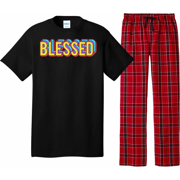 Colorful Blessed Quote Gift Pajama Set