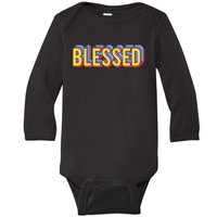 Colorful Blessed Quote Gift Baby Long Sleeve Bodysuit