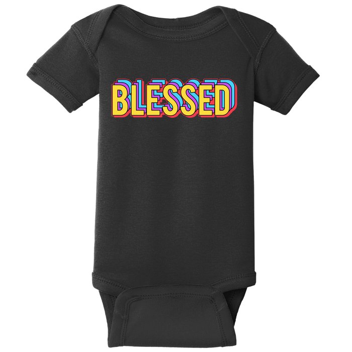 Colorful Blessed Quote Gift Baby Bodysuit