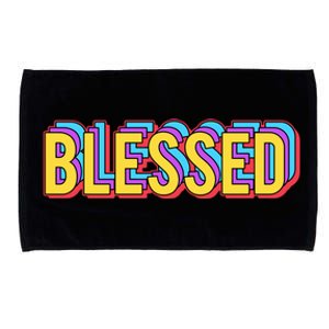 Colorful Blessed Quote Gift Microfiber Hand Towel