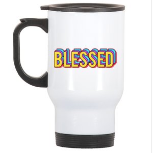 Colorful Blessed Quote Gift Stainless Steel Travel Mug