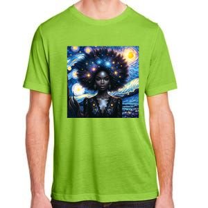 Colorfull Black Queen Afro American Starry Night Junenth Great Gift Adult ChromaSoft Performance T-Shirt