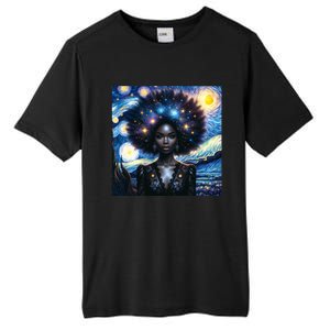 Colorfull Black Queen Afro American Starry Night Junenth Great Gift Tall Fusion ChromaSoft Performance T-Shirt