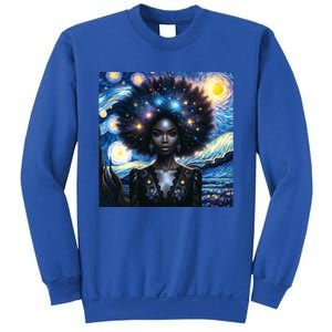 Colorfull Black Queen Afro American Starry Night Junenth Great Gift Sweatshirt