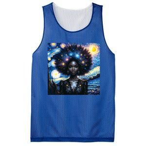 Colorfull Black Queen Afro American Starry Night Junenth Great Gift Mesh Reversible Basketball Jersey Tank