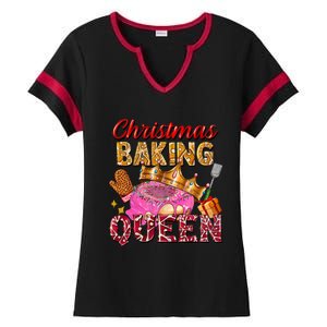 Christmas Baking Queen Donut Lover Xmas Bakers Funny Gift Ladies Halftime Notch Neck Tee