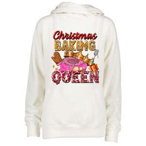 Christmas Baking Queen Donut Lover Xmas Bakers Funny Gift Womens Funnel Neck Pullover Hood