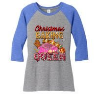 Christmas Baking Queen Donut Lover Xmas Bakers Funny Gift Women's Tri-Blend 3/4-Sleeve Raglan Shirt