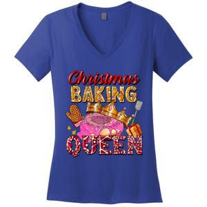 Christmas Baking Queen Donut Lover Xmas Bakers Funny Gift Women's V-Neck T-Shirt