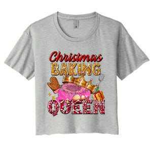 Christmas Baking Queen Donut Lover Xmas Bakers Funny Gift Women's Crop Top Tee