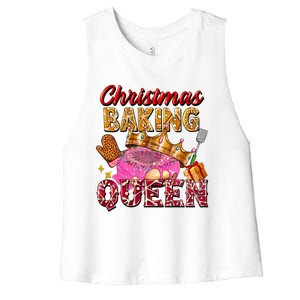 Christmas Baking Queen Donut Lover Xmas Bakers Funny Gift Women's Racerback Cropped Tank