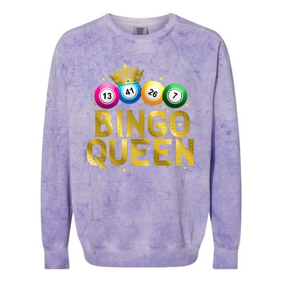 Cool Bingo Queen For Women Girls Lotto Casino Lucky Gambling Colorblast Crewneck Sweatshirt