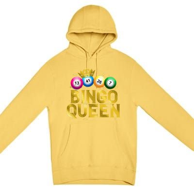 Cool Bingo Queen For Women Girls Lotto Casino Lucky Gambling Premium Pullover Hoodie