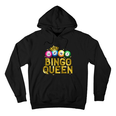 Cool Bingo Queen For Women Girls Lotto Casino Lucky Gambling Hoodie