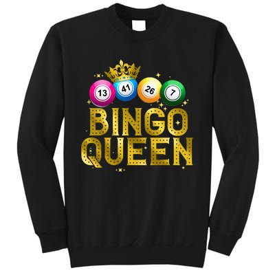 Cool Bingo Queen For Women Girls Lotto Casino Lucky Gambling Sweatshirt