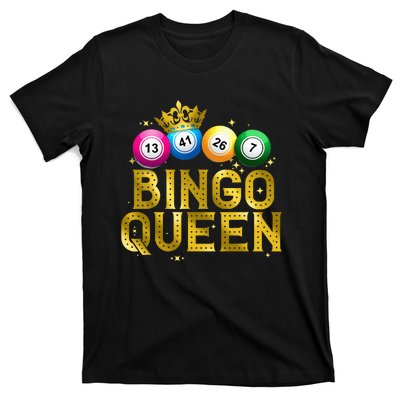 Cool Bingo Queen For Women Girls Lotto Casino Lucky Gambling T-Shirt