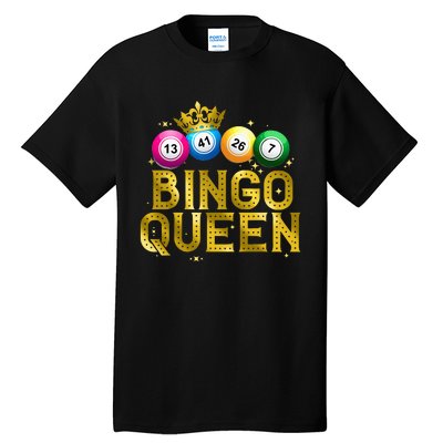 Cool Bingo Queen For Women Girls Lotto Casino Lucky Gambling Tall T-Shirt