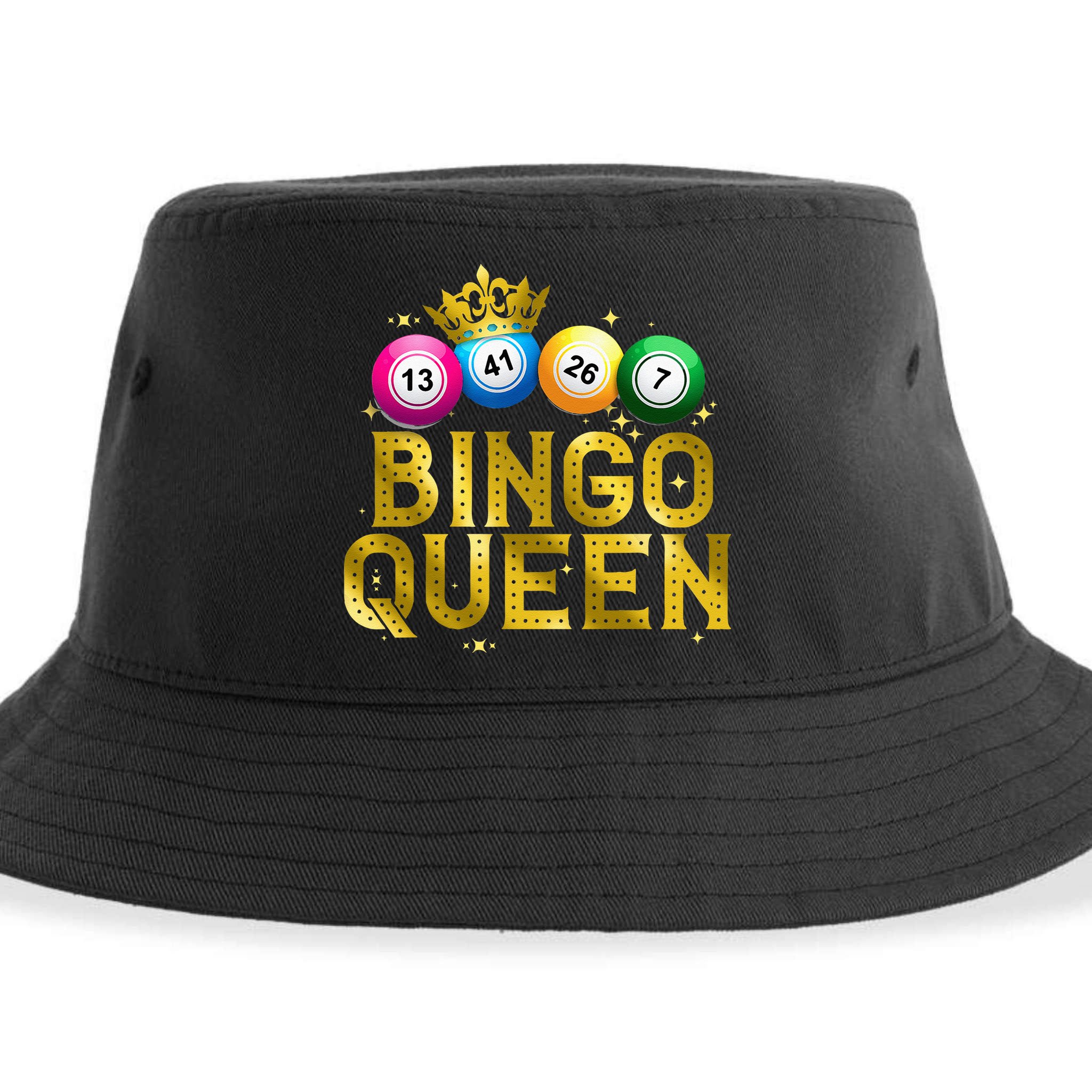 Cool Bingo Queen For Women Girls Lotto Casino Lucky Gambling Sustainable Bucket Hat