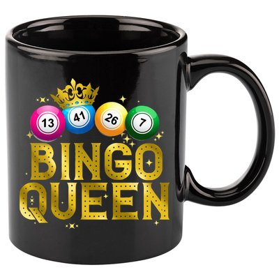 Cool Bingo Queen For Women Girls Lotto Casino Lucky Gambling 11oz C Handle Ceramic Mug