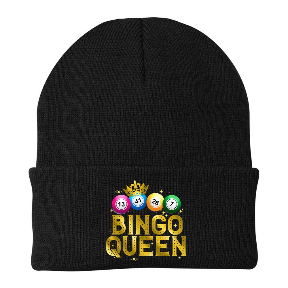 Cool Bingo Queen For Women Girls Lotto Casino Lucky Gambling Beanie
