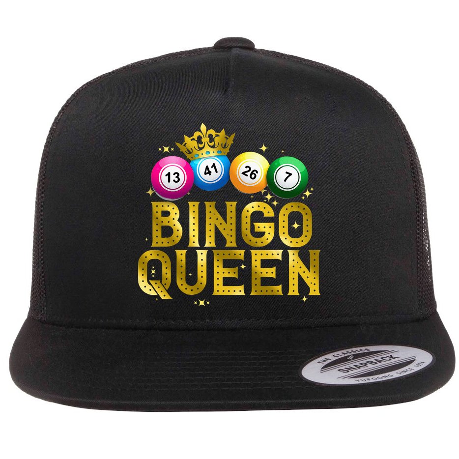 Cool Bingo Queen For Women Girls Lotto Casino Lucky Gambling Flat Bill Trucker Hat