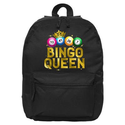 Cool Bingo Queen For Women Girls Lotto Casino Lucky Gambling 16 in Basic Backpack