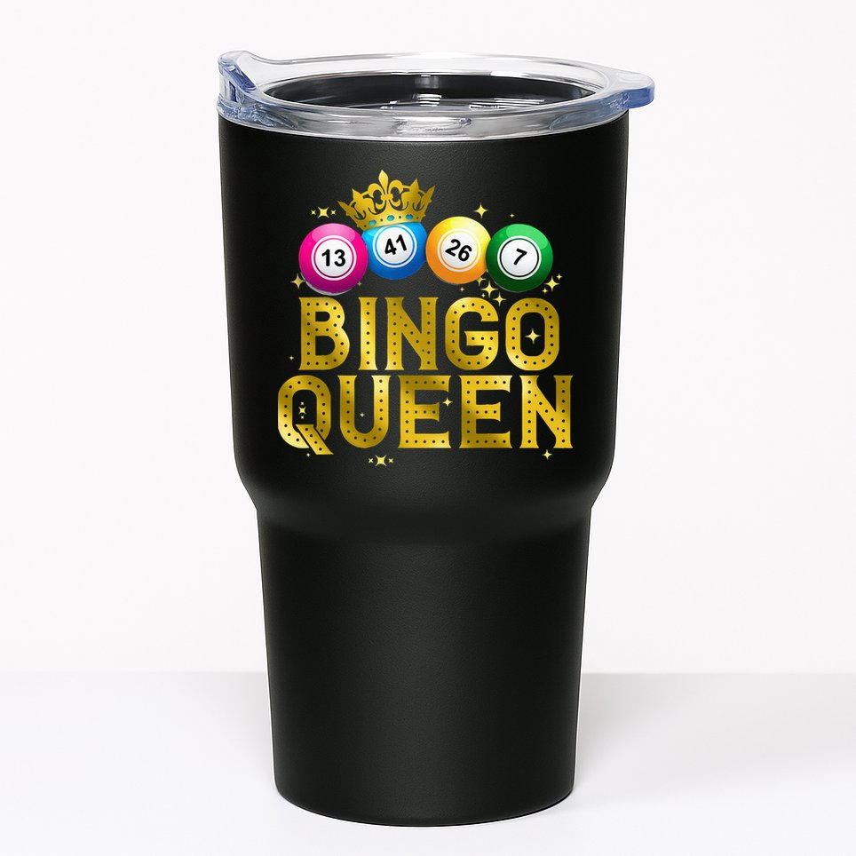 Cool Bingo Queen For Women Girls Lotto Casino Lucky Gambling Tumbler