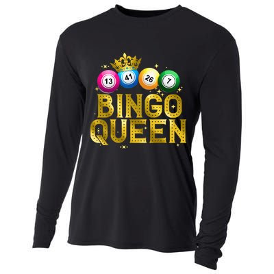 Cool Bingo Queen For Women Girls Lotto Casino Lucky Gambling Cooling Performance Long Sleeve Crew