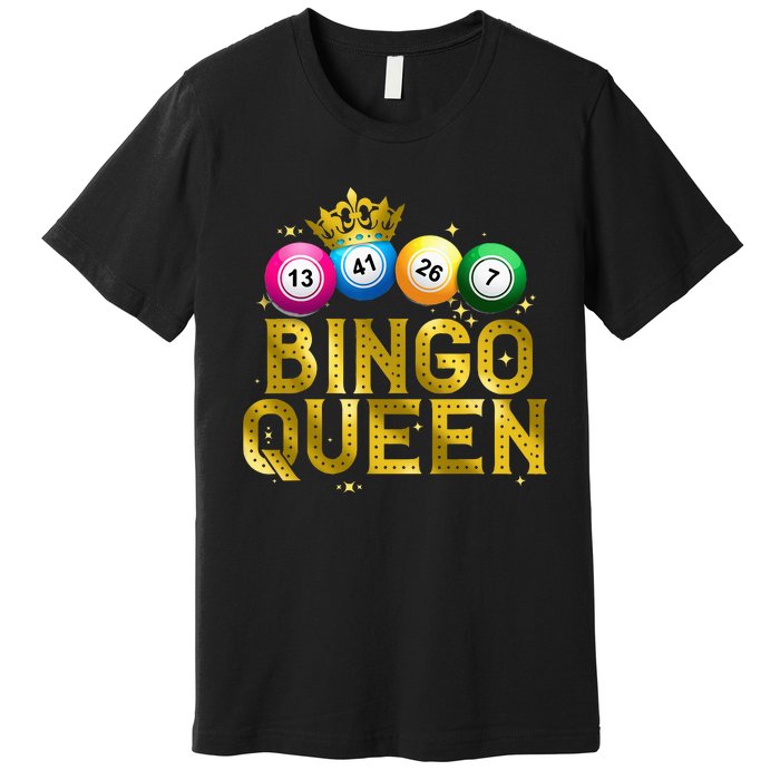 Cool Bingo Queen For Women Girls Lotto Casino Lucky Gambling Premium T-Shirt