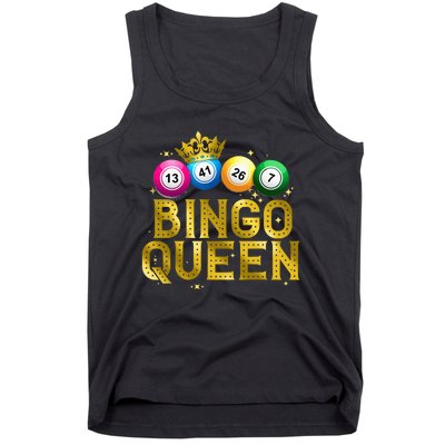 Cool Bingo Queen For Women Girls Lotto Casino Lucky Gambling Tank Top