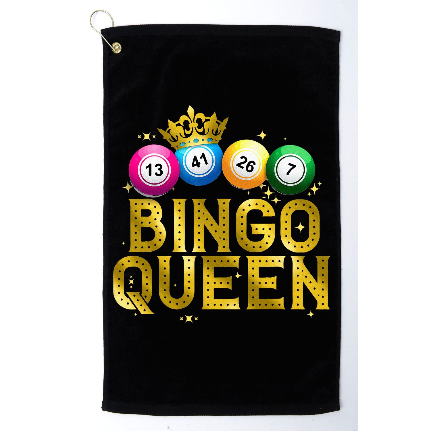 Cool Bingo Queen For Women Girls Lotto Casino Lucky Gambling Golf Towel