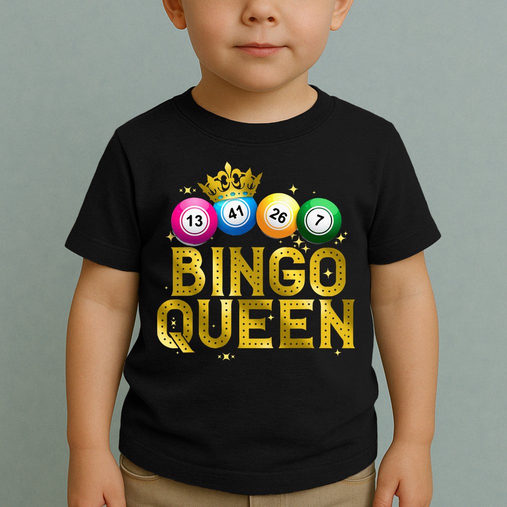 Cool Bingo Queen For Women Girls Lotto Casino Lucky Gambling Toddler T-Shirt