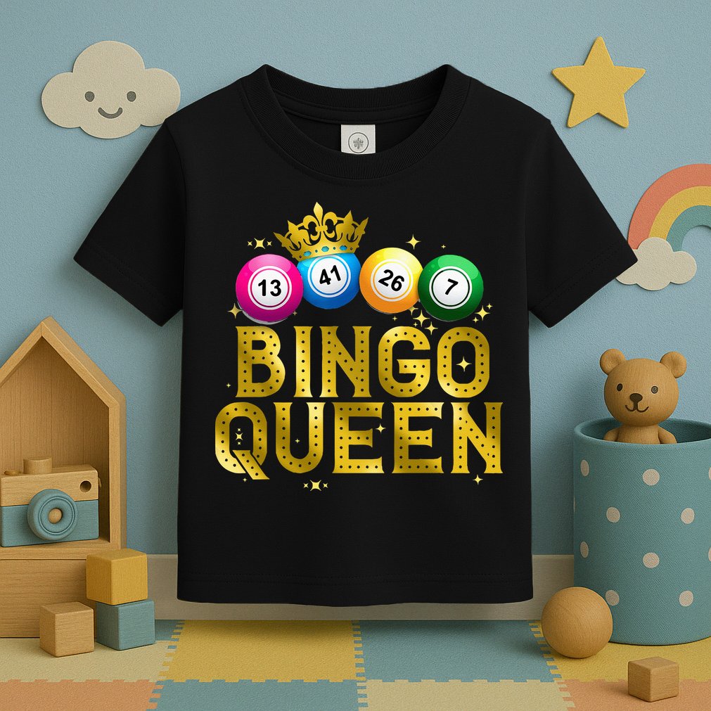 Cool Bingo Queen For Women Girls Lotto Casino Lucky Gambling Toddler T-Shirt