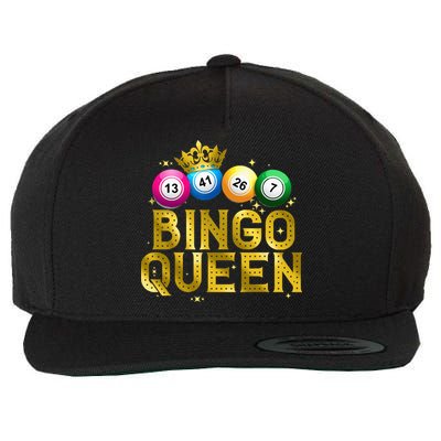 Cool Bingo Queen For Women Girls Lotto Casino Lucky Gambling Wool Snapback Cap