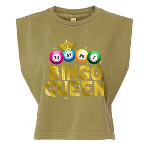 Cool Bingo Queen For Women Girls Lotto Casino Lucky Gambling Garment-Dyed Women's Muscle Tee