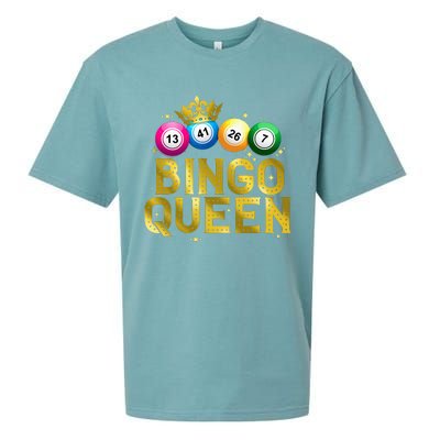 Cool Bingo Queen For Women Girls Lotto Casino Lucky Gambling Sueded Cloud Jersey T-Shirt