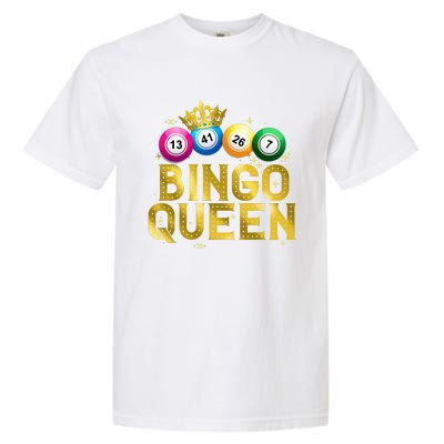 Cool Bingo Queen For Women Girls Lotto Casino Lucky Gambling Garment-Dyed Heavyweight T-Shirt