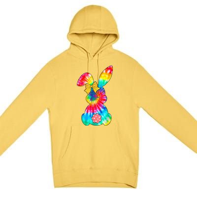 Cute Bunny Rabbit Tie Dye Bow Tie Easter Day Premium Pullover Hoodie